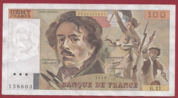 100 Francs "Delacroix" --1979 ---ALPH .G.21----  Dans L 'état - 100 F 1978-1995 ''Delacroix''