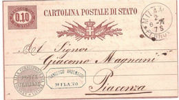 CARTOLINA POSTALE DI STATO TIMBRO FRANCESCO ARDEMAGNI MILANO - Ganzsachen