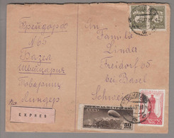 Sowjetunion 1937-04-08 Expressbrief Mit 50 K. Zeppelinmarke Nach Burgdorf CH - Cartas & Documentos