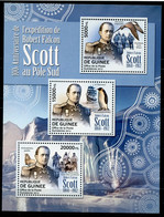 GUINEE THEME POLAIRE N°6331 / 6333 CENTENAIRE DE L'EXPEDITION AU POLE SUD DE ROBERT FALCON SCOTT  (1868-1912)........... - Eventi E Commemorazioni