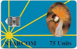 Uganda - Starcom - Crane Bird (Blue), Cn. C52148740, (Reverse #1), SC7, 75U, Used - Ouganda