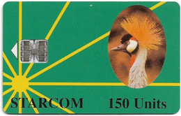 Uganda - Starcom - Crane Bird (Green), Cn. C52148744, (Reverse #1), SC7, 150U, Used - Uganda