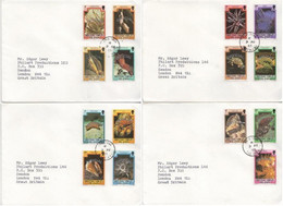 Postal History Cover: British Virgin Islands Official Set On 4 FDCs - Marine Life