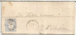 ENVUELTA A TOLOSA 1870 - Storia Postale