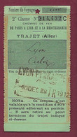 101120 - TICKET CHEMIN DE FER -  1 Voyageur 2e Classe N°214432C Paris à Lyon à La Méditerranée Culoz 1912 Coupon Aller - Europa