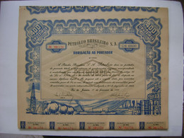 BRAZIL / BRASIL - APOLICE "OBRIGAÇOES DA PETROBRAS" VALUE Cr$400,00 FROM 1959 WITH 45 COUPONS IN THE STATE - Oil