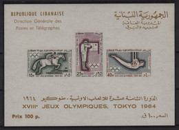 Liban - BF N°15 - Jeux Olympiques Tokyo - Cote 20€ - ** Neufs Sans Charniere - Liban