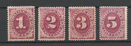 USA 1891 Postage Due Portomarken Michel 8 - 11 * - Segnatasse