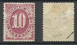 USA 1891 Postage Due Portomarke Michel 12 * Light Thin/folds - Taxe Sur Le Port