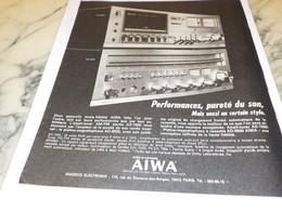 ANCIENNE PUBLICITE PURETE DU SON HIFI AIWA 1976 - Autres Appareils