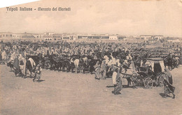 M011559 " TRIPOLI ITALIANA-MERCATO DEL MARTEDI' " ANIMATA-VERA FOTO CART  NON SPED - Libia