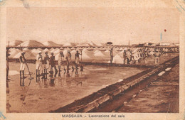 M011579 " MASSAUALAVORAZIONE DEL SALE " ANIMATA-VERA FOTO CART  SPED - Erythrée