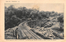 M011584 "LA FERROVIA DELL'UGANDA INVADE LE VERGINI FORESTE DEL KENIA" TRENO-VERA FOTO CART NON SPED - Kenya