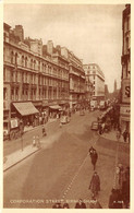 M011594 " CORPORATION STREET-BIRMINGHAM " ANIMATA-BUS DUE PIANI-AUTO '50-VERA FOTO CART  NON SPED - Birmingham