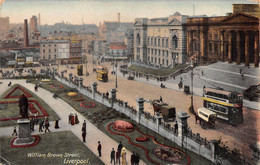 M011602" WILLIAM BROWN STREET-LIVERPOOL" ANIMATA-TRAMWAY A DUE PIANI-VERA FOTO CART NON SPED - Liverpool