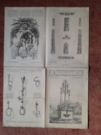 Lot De 7 Numeros De " L'Art Pour Tous"  1872 à 1879  - Planches De 60/ 84 Cm Pliees En 4 - Encyclopedie De L'art Indust. - Andere Pläne