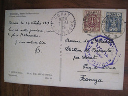 1919 Pologne Polska CPA Ak Adressée à Baronne Warszawa Dorat Poland Cachet Tampon Rare ! - Lettres & Documents