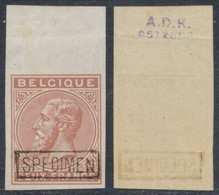 Essai - épreuve Des Planches (émission 1883) 2F Brun Avec Surcharge Spécimen + BDF / STES1865, Non Adopté. - Probe- Und Nachdrucke