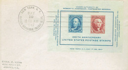 FDC 100th Anniversary US Postage Stamps (New York May 19 1947) - Other & Unclassified