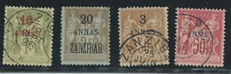 ZANZIBAR  -  COLONIES FRANCAISES - Petit Lot Oblitéré.  Cote : 150€. - Oblitérés