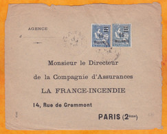 1925 - BFE - 15 Mm Surch 60 & 10 Mm Surch 25 Mouchon Sur Devant D' Enveloppe D' Alexandrie Vers Paris - Covers & Documents