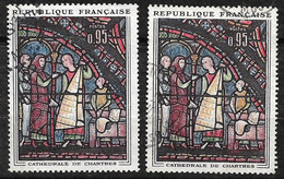 France Dallay N°1409 Et 1409a Couleurs Décalées Colonne Jaune Oblitérés B/TB  - Used Stamps