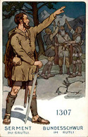 SUISSE - Carte Postale - Le Soldat Suisse à Travers Les Ages - Serment Du Grütli - Illustrateur - L 76897 - Avers