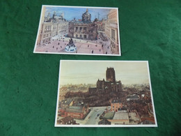VINTAGE MERSEYSIDE: Liverpool Town Hall & Cathedral X2 Art Frank Green - Liverpool