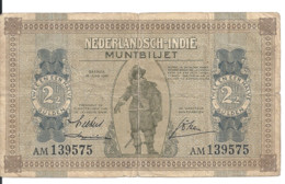 INDES NEERLANDAISES 2 1/2 GULDEN 1940 VG+ P 109 - Niederländisch-Indien