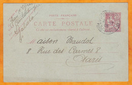 1905 - BFE - 10 C Mouchon Sur Entier Carte Postale De Constantinople Galata Vers Paris - Briefe U. Dokumente