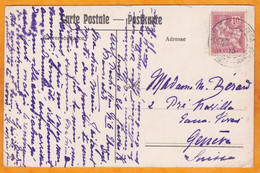 1913 - BFE - 10 C Mouchon Sur Carte Postale De Constantinople Pera Vers Genève, Suisse - Sur La Corne D'Or - Lettres & Documents