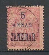 Zanzibar - 1896 - N°Yv. 28 - Type Sage - 5a Sur 50c Rose Type II - Oblitéré / Used - Gebruikt