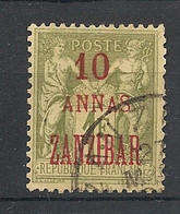 Zanzibar - 1896 - N°Yv. 29 - Type Sage - 10a Sur 1f Olive - Oblitéré / Used - Usati