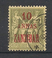 Zanzibar - 1896 - N°Yv. 29 - Type Sage - 10a Sur 1f Olive - Oblitéré / Used - Gebruikt