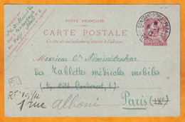 1912 - BFE - 10 C Mouchon Sur Entier CP De Constantinople Pera Vers Paris - Cachet Du Facteur - Storia Postale