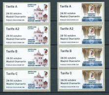 ESPAGNE SPANIEN SPAIN ESPAÑA 2020 ETIQUETA ATM STAMPSHOW CÁCERES STRIPS SET 2 TIRA DE 4 VALORES - Officials