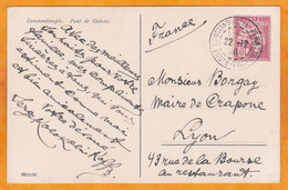 1910 - BFE - 10 C Mouchon Sur CP De Constantinople Pera Vers Lyon - Pont De Galata - Cartas & Documentos