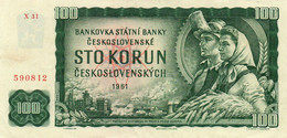 CZECHOSLOVACHIA  100 KORUN 1961  P-91 -XF+++  SERIE X31 - Cecoslovacchia