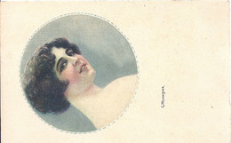 Illustrateur Monestier, Médaillon Visage De Femme - Monestier, C.