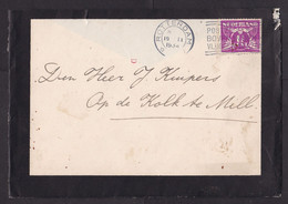 Netherlands: Mourning Cover, 1934, 1 Stamp, Cancel Rotterdam, Mourning Card Enclosed (damaged, See Scan) - Storia Postale