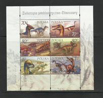 Pologne YT 3586/91  En Feuillet ** Poland Polen Polonia Polska  Dinosaures Animaux Préhistoire - Full Sheets