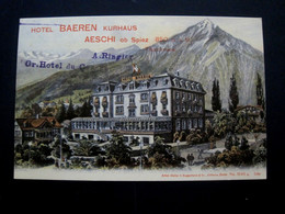 CPA SWITZERLAND - HOTEL BAEREN KURHAUS AESCHI OB SPIEZ (IT#1194) - Aeschi Bei Spiez