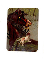 ANCIEN AUTHENTIQUE CHROMO DÉCOUPI - CHEVAL CHIEN ANIMAUX FERME - 10,5 X 7,5 Cm - Blumen