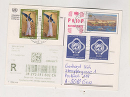 UNITED NATIONS GENEVE 2008 Nice Postcard (part Of Parcel) Used With 2 X 10 Fr Value To Austria - Lettres & Documents