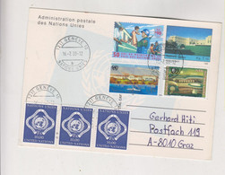 UNITED NATIONS GENEVE 2008 Nice Postcard (part Of Parcel) Used With 3 X 10 Fr Value To Austria - Covers & Documents