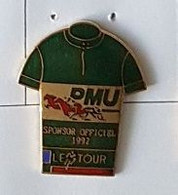 Pin's  Jeu, Sport  Cyclisme, Tour  De  Franc  1992  Avec  Sponsor  Officiel  P M U - Cyclisme