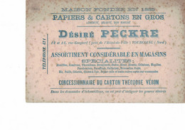 Tourcoing, Lot De 2 Buvard De La Papeterie Désiré Peckre, 12 Et 14 Rue Gaspard. Concessionnaire Théodore Veron - Stationeries (flat Articles)