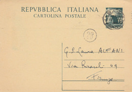 INTERO POSTALE 1949 L.15 TIMBRO BARI (XM1247 - Stamped Stationery