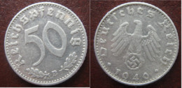 50 Pf -1940 - B - 50 Reichspfennig