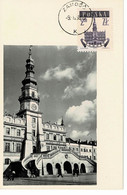 CARTE MAXIMUM  POLOGNE 1958 TOWN HALLS ZAMOSC - Tarjetas Máxima